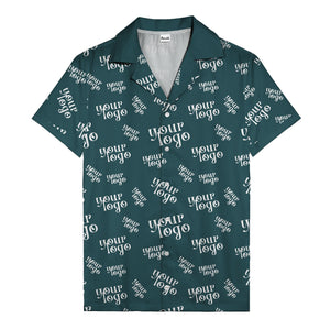 custom logo repeat typography hawaiian shirt for personalized style