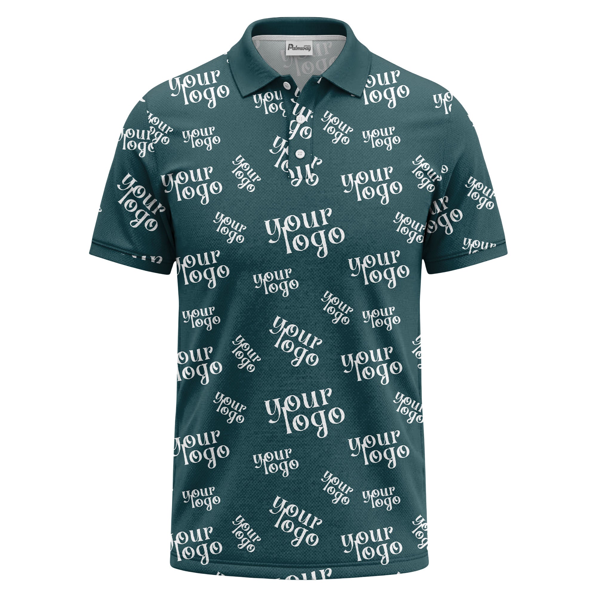 custom logo repeat typography minimalist polo shirt