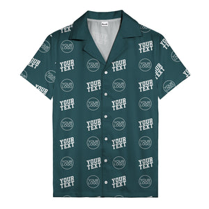custom logo & text repeat pattern personalized hawaiian shirt