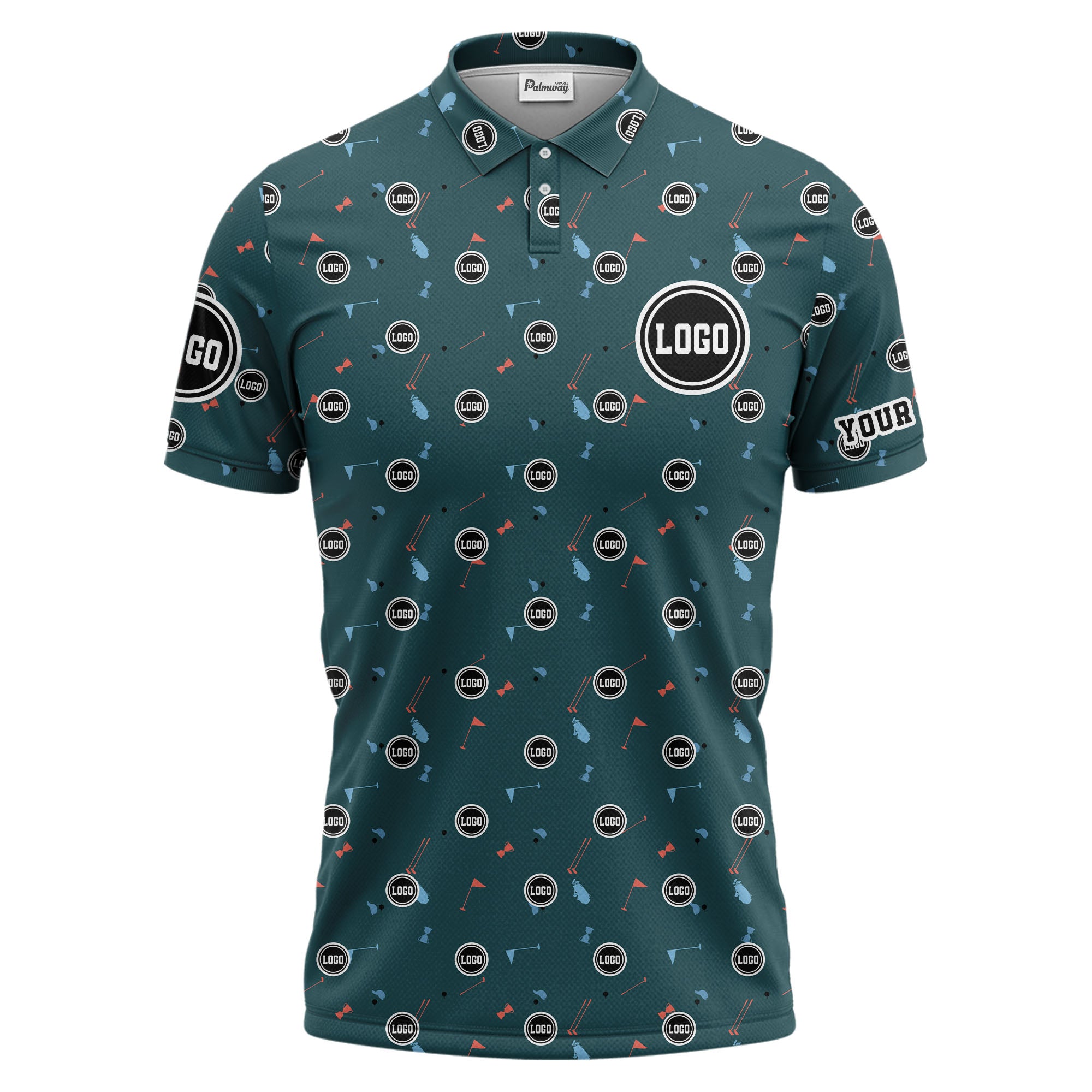 custom multi color golf sports custom logo polo shirt with team event tournament style hawaiian shirt