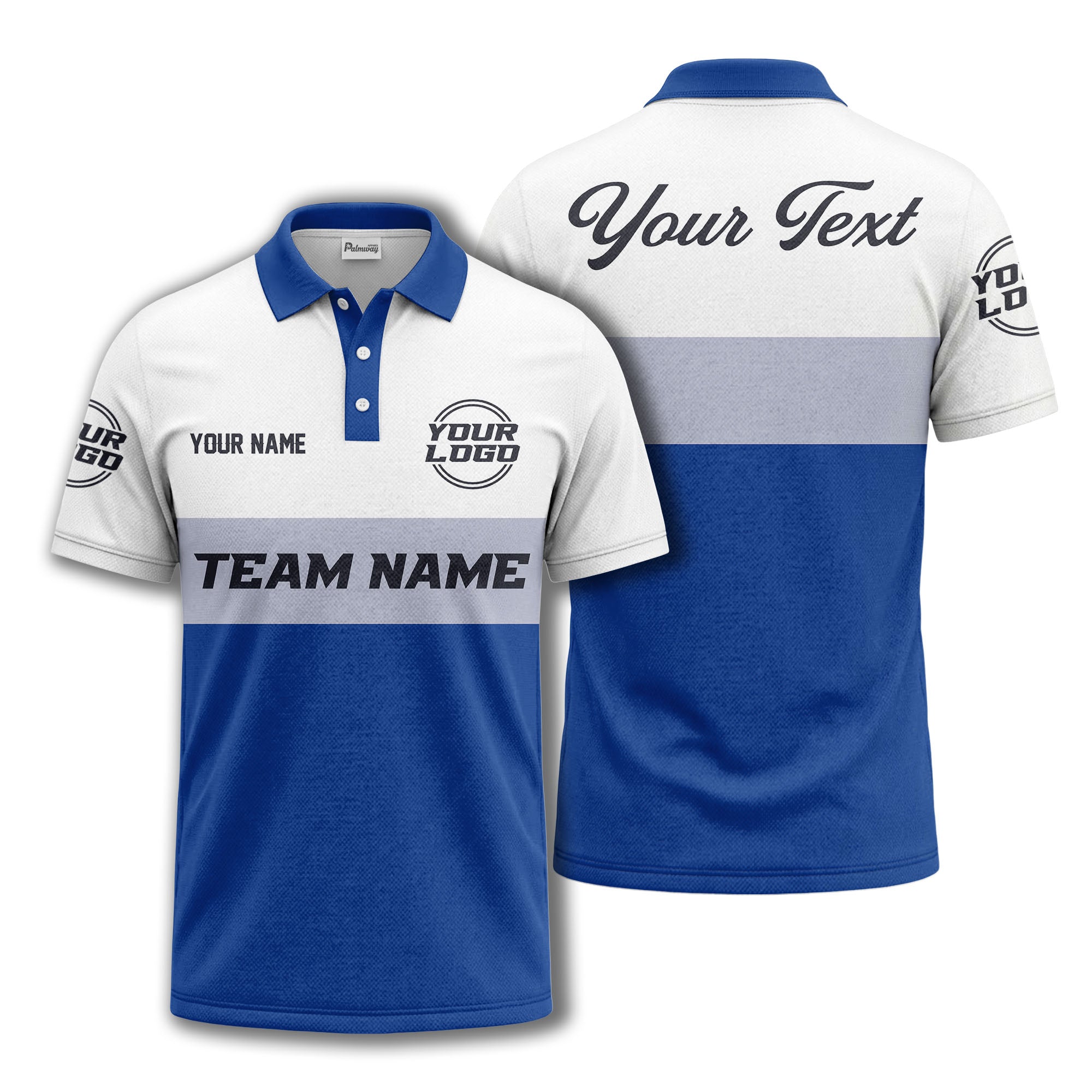 custom team name logo horizontal stripe polo shirt for men
