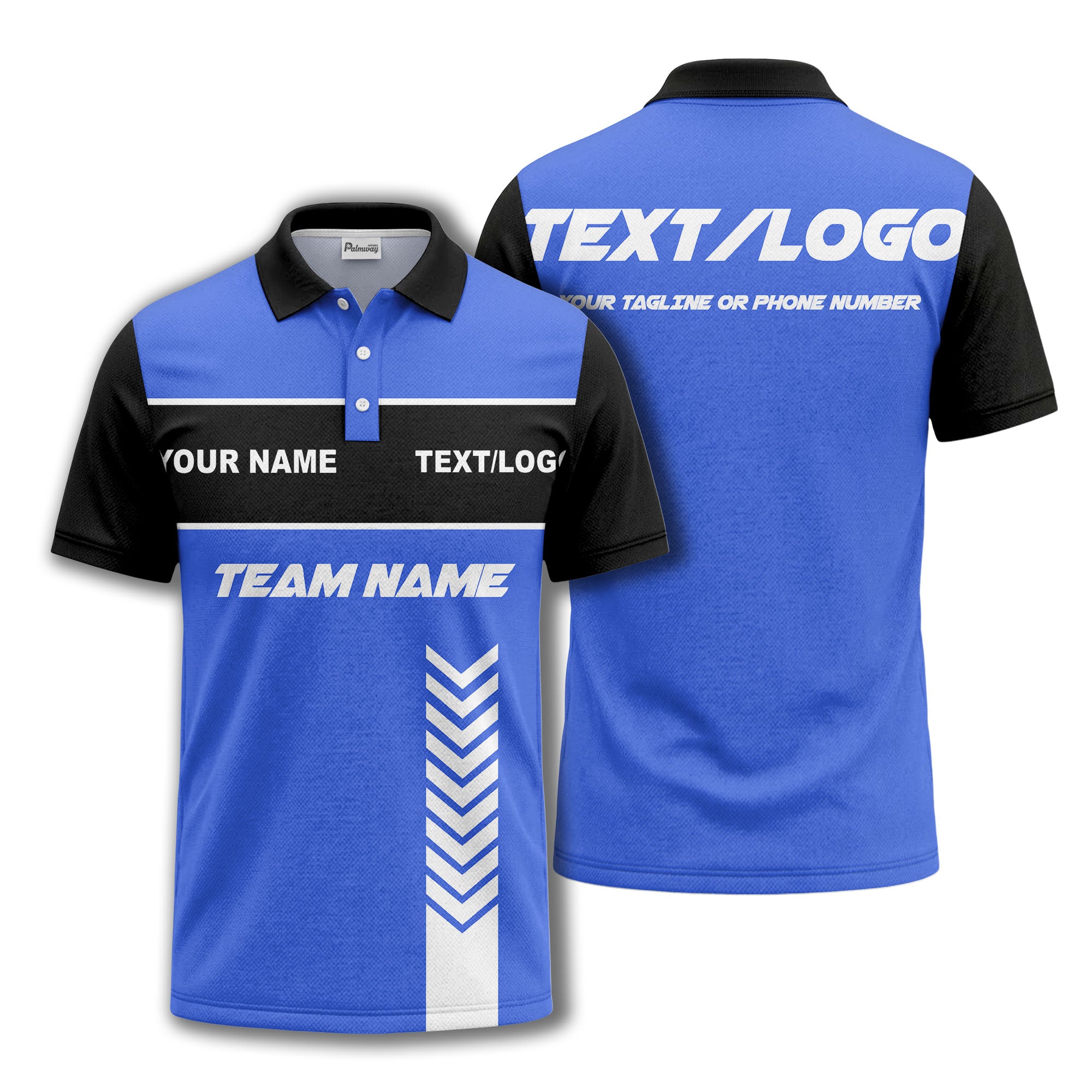 customizable team name chevron stripe polo shirt for men