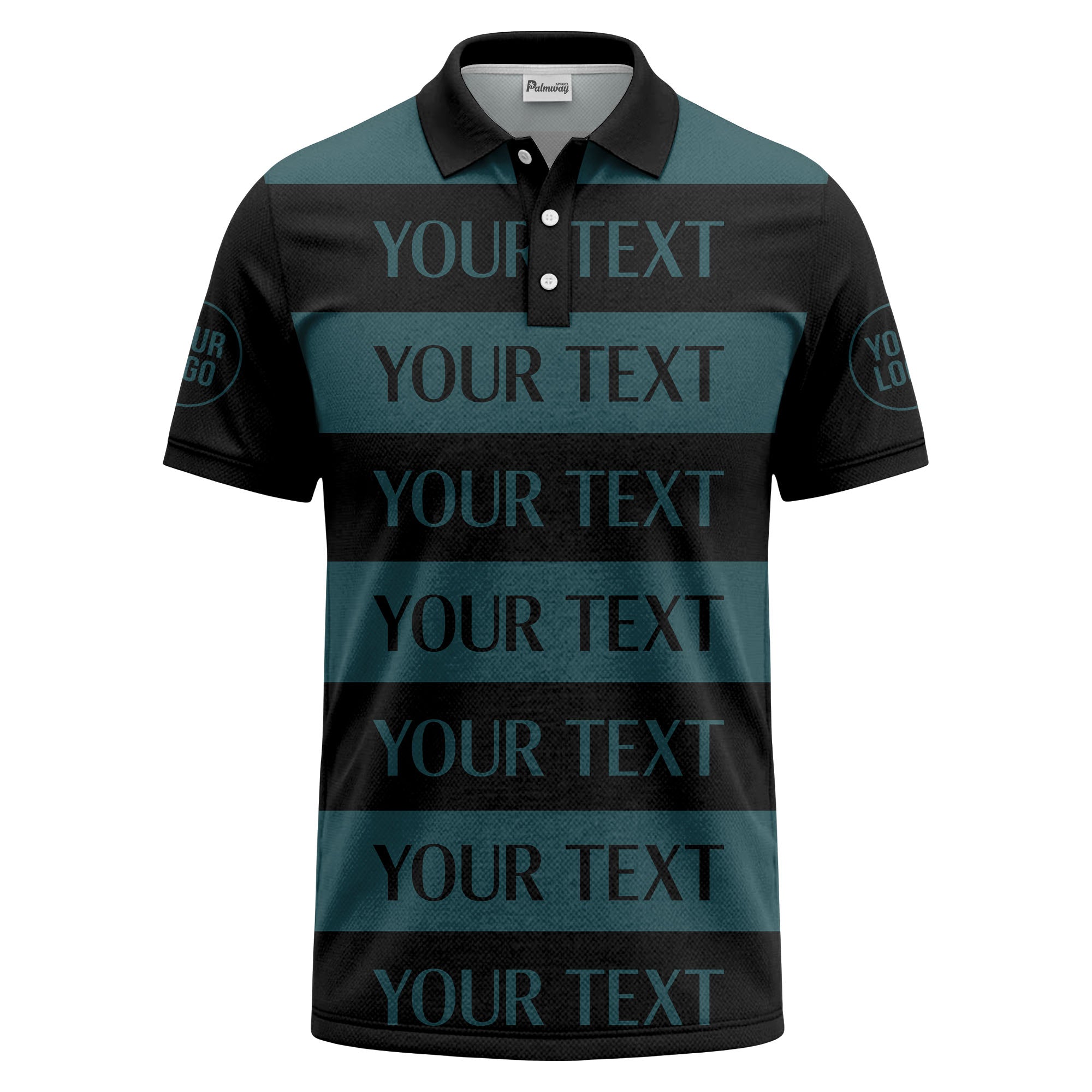 customizable text on bold horizontal stripes polo shirt