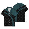 diagonal black stripe custom logo personalized hawaiian shirt