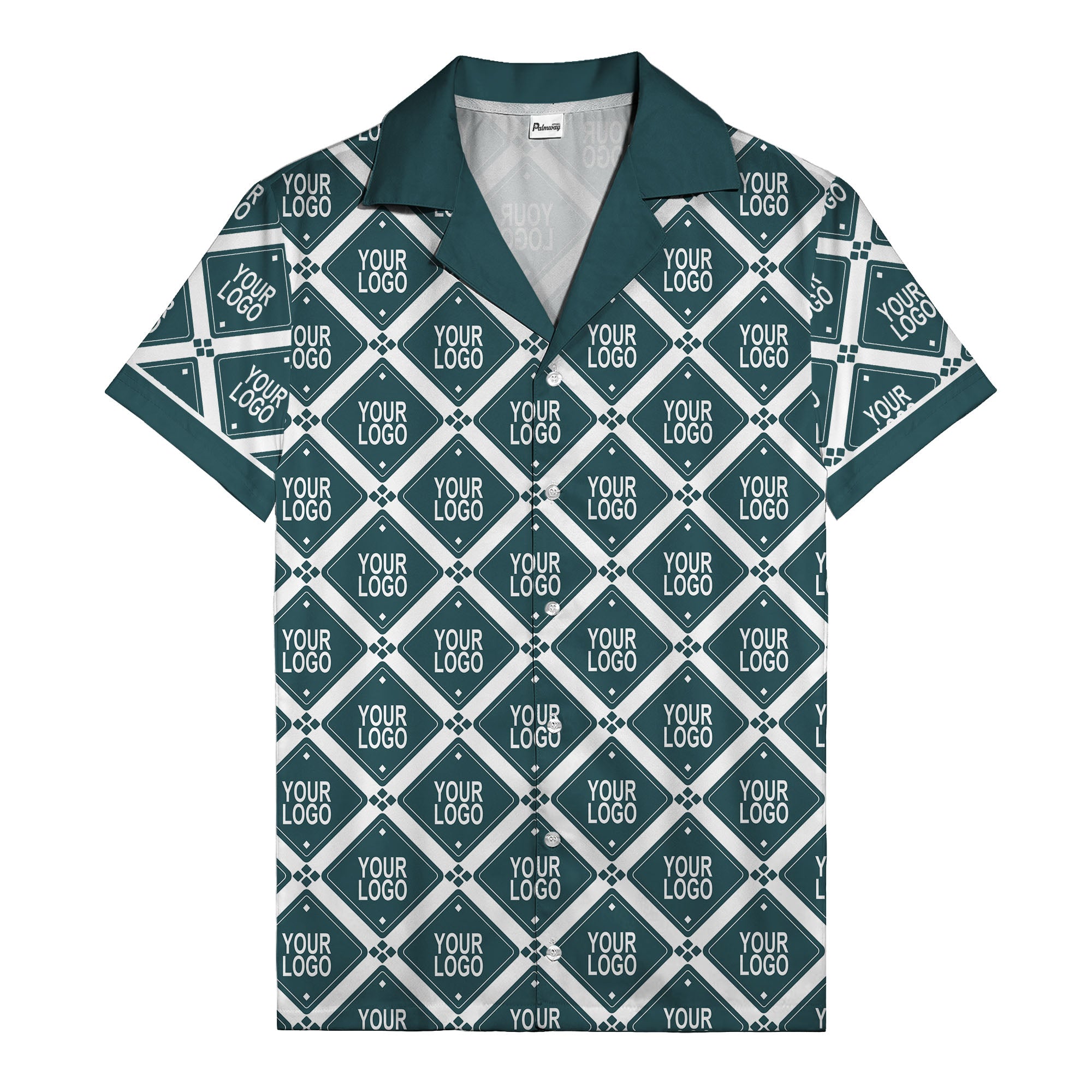 diamond repeat logo geometric hawaiian shirt for men