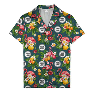 flamingo & pomegranate paradise hawaiian shirt for men