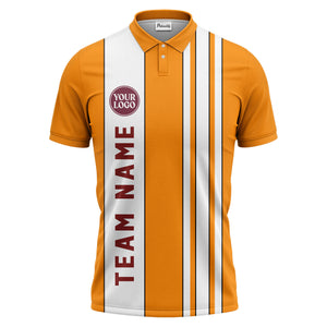 Geometric Maroon Black White Striped Team Polo Shirt With Custom Text Panel