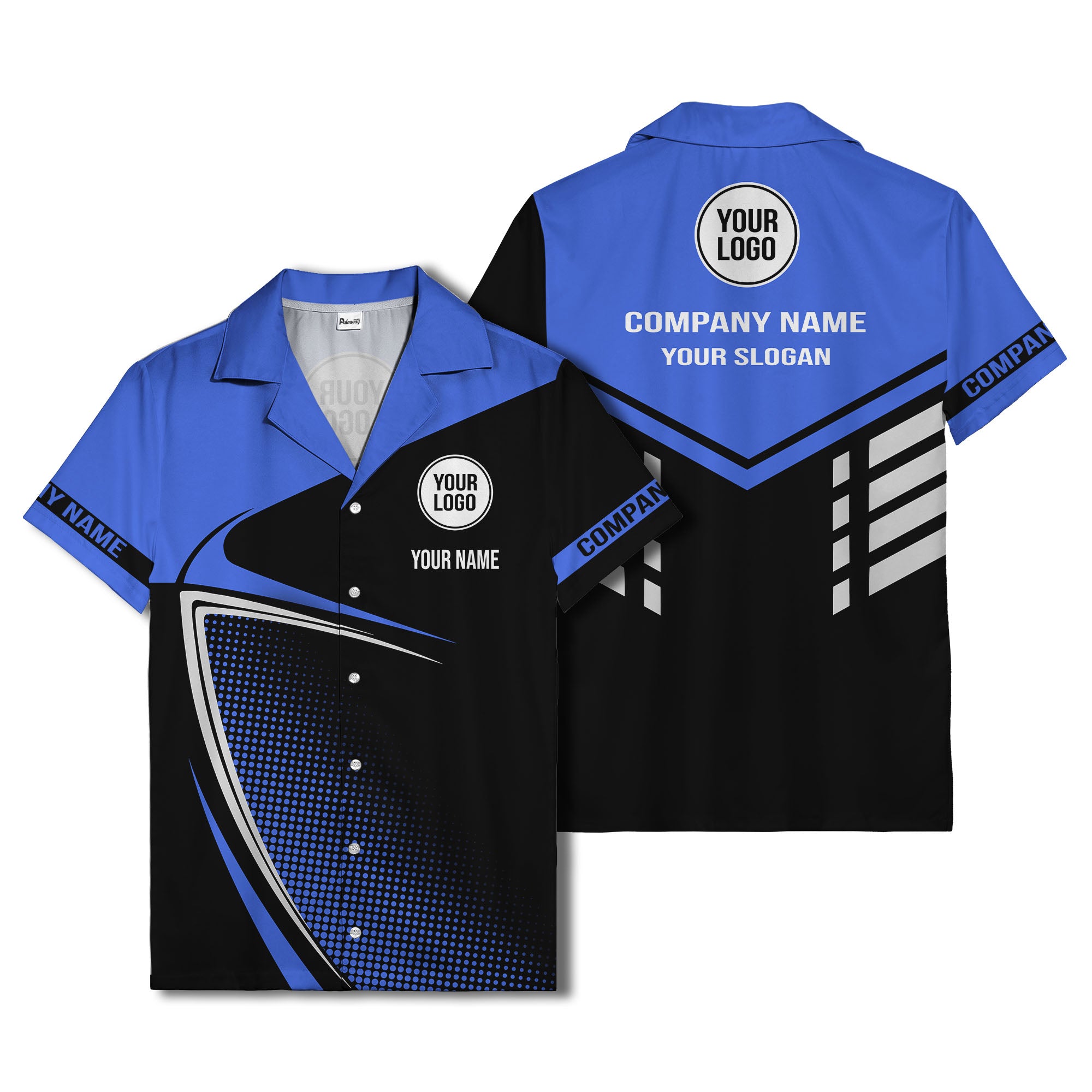 golf club silhouette & dot geometric hawaiian shirt for men