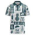 graphic pineapple & palm leaf repeat polo shirt for men