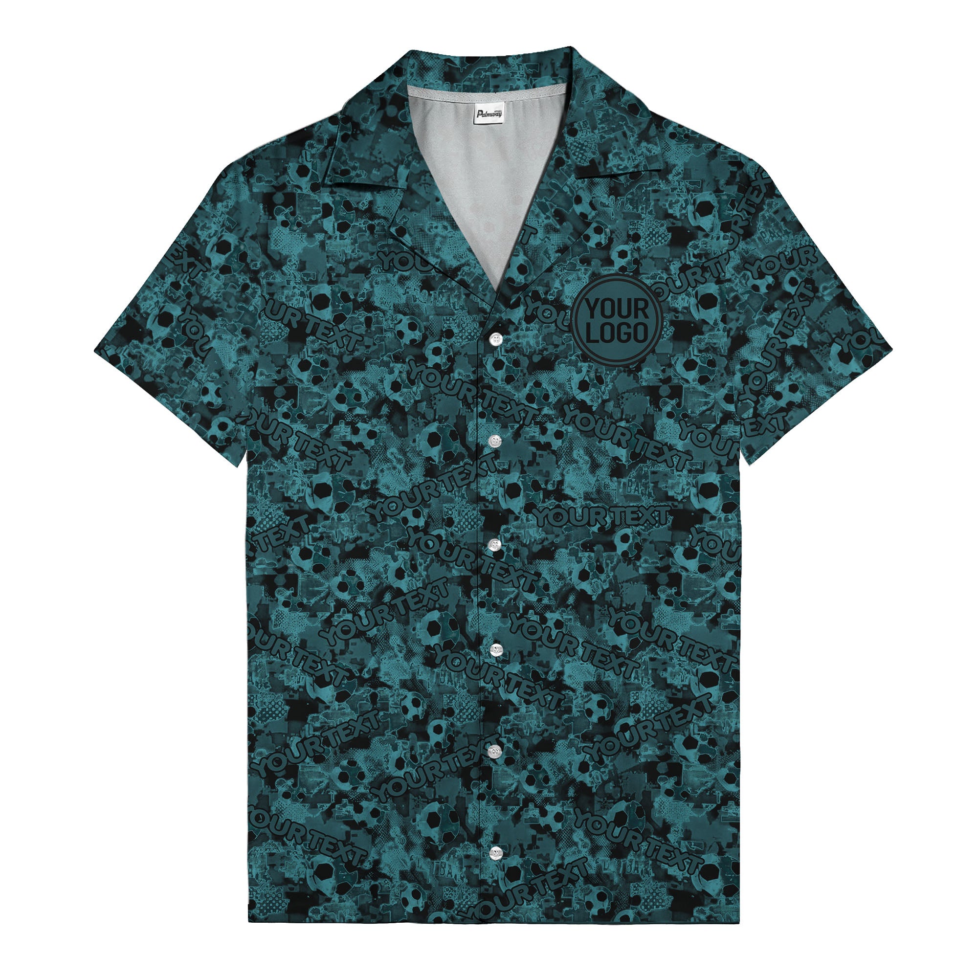 hexagon dot repeating custom text abstract geometric hawaiian shirt