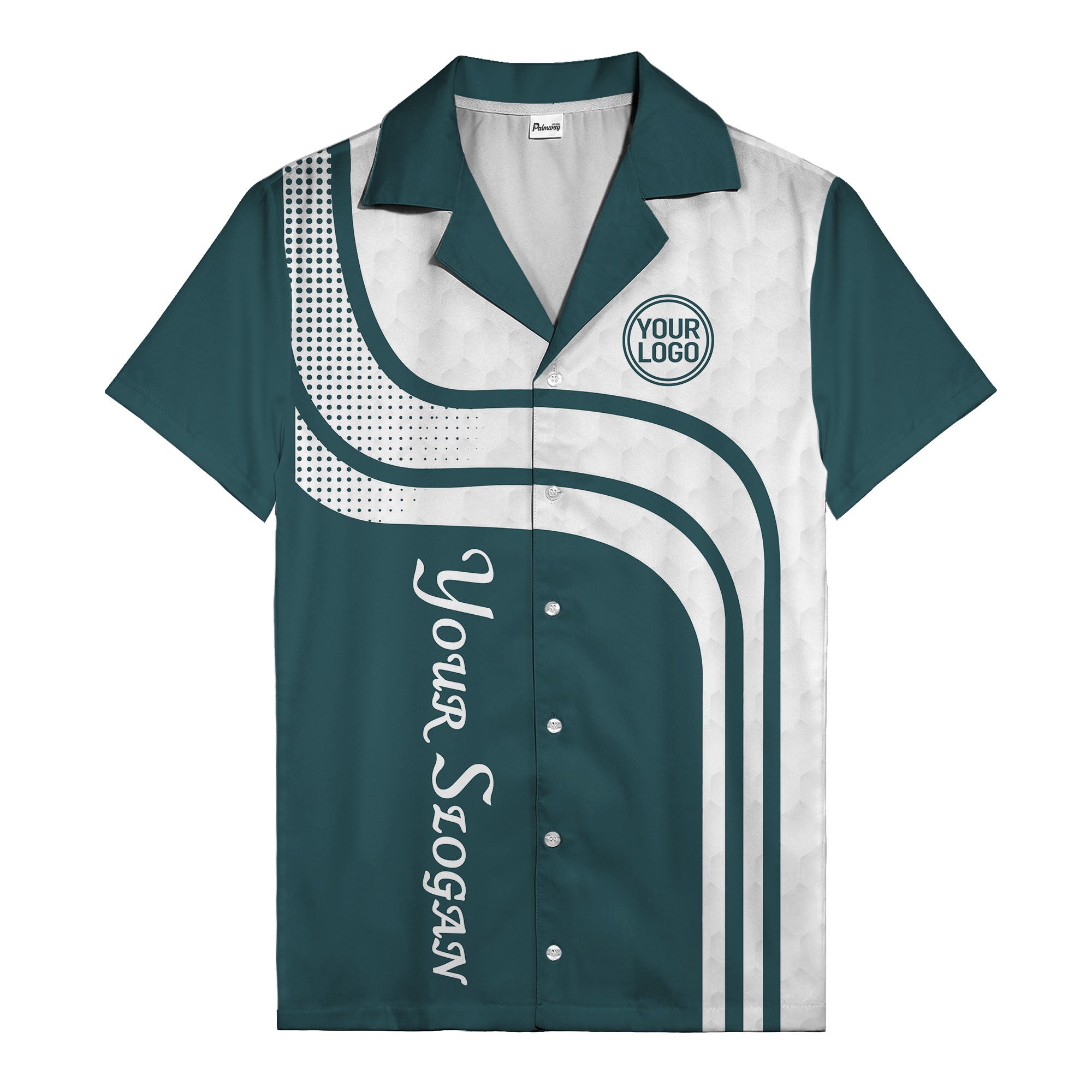 hexagon grid & retro curves hawaiian shirt for bowling fans