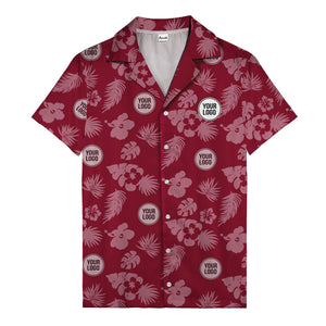 monochrome tropical flowers and leaves hawaiian shirt for men