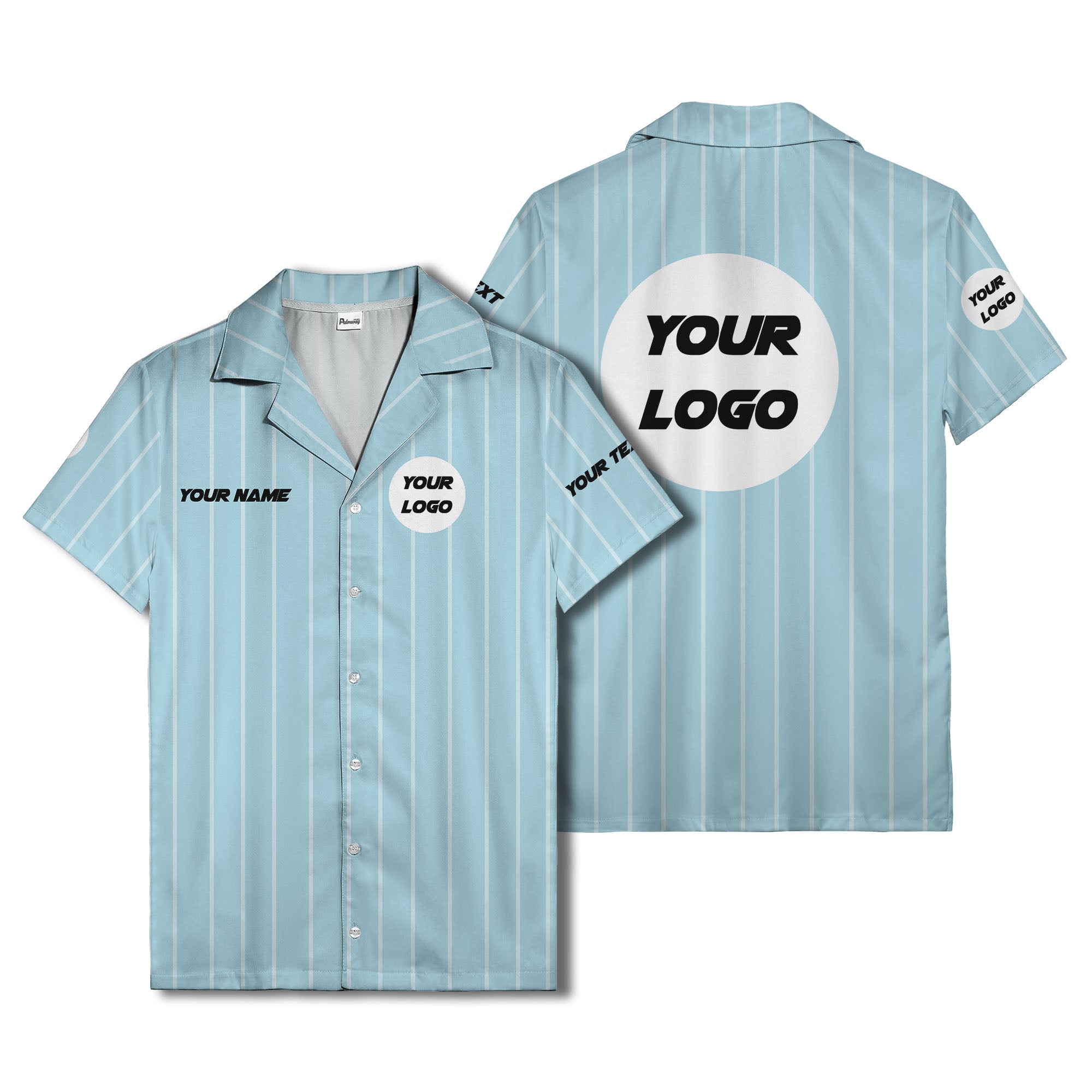 pinstripe baseball jersey hawaiian shirt with custom name & number