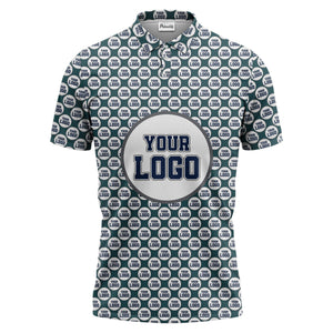 Repeating Personalized Logo Polo Shirt With Custom Text & Illustrated Icons