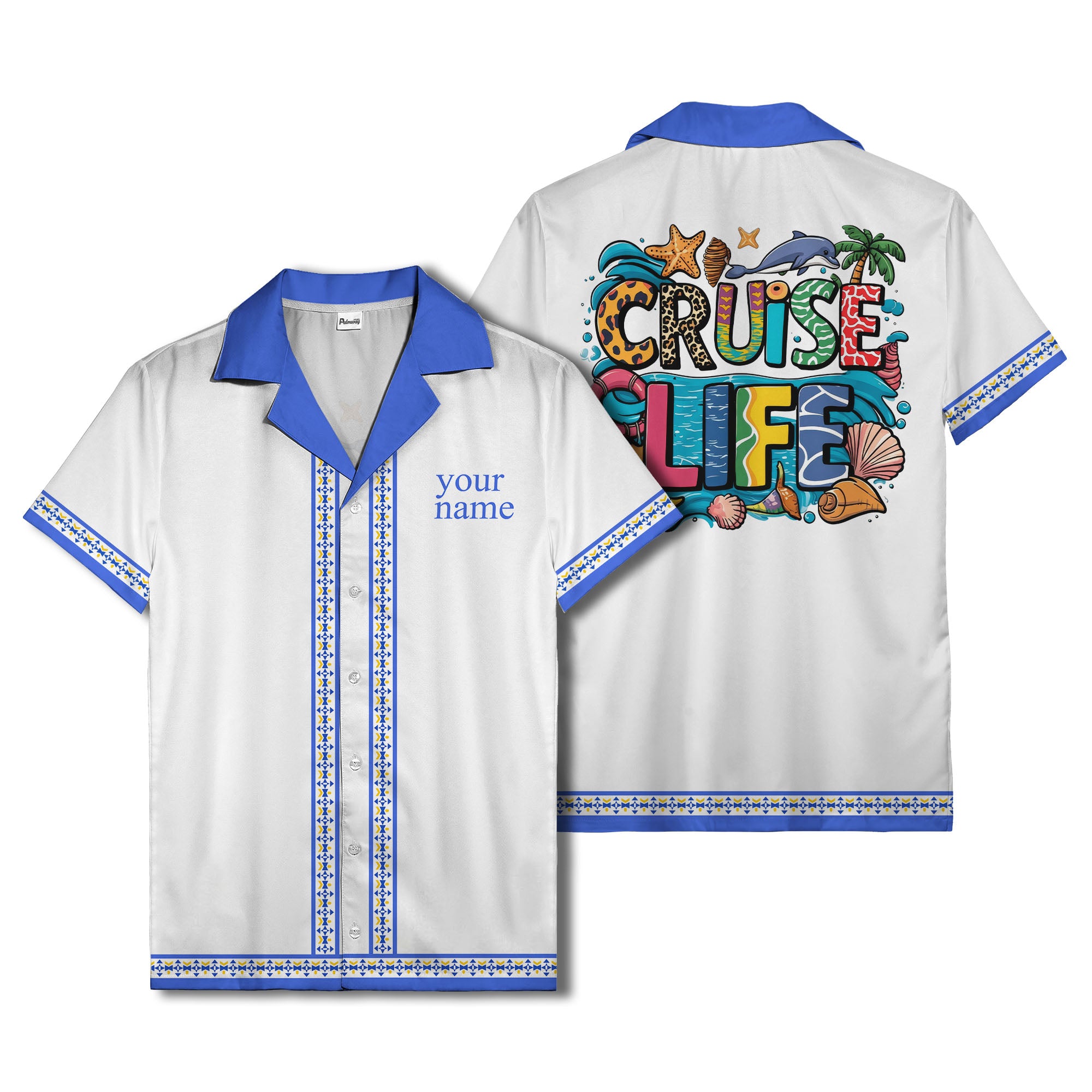 retro bowling diamond geometric personalized hawaiian shirt for men