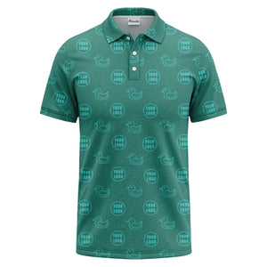 rubber duck & custom logo circle pattern polo shirt for men