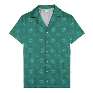 rubber duck & custom logo repeat pattern hawaiian shirt