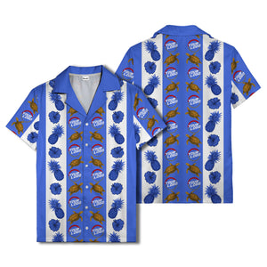 sea turtles & pineapple hibiscus striped hawaiian shirt