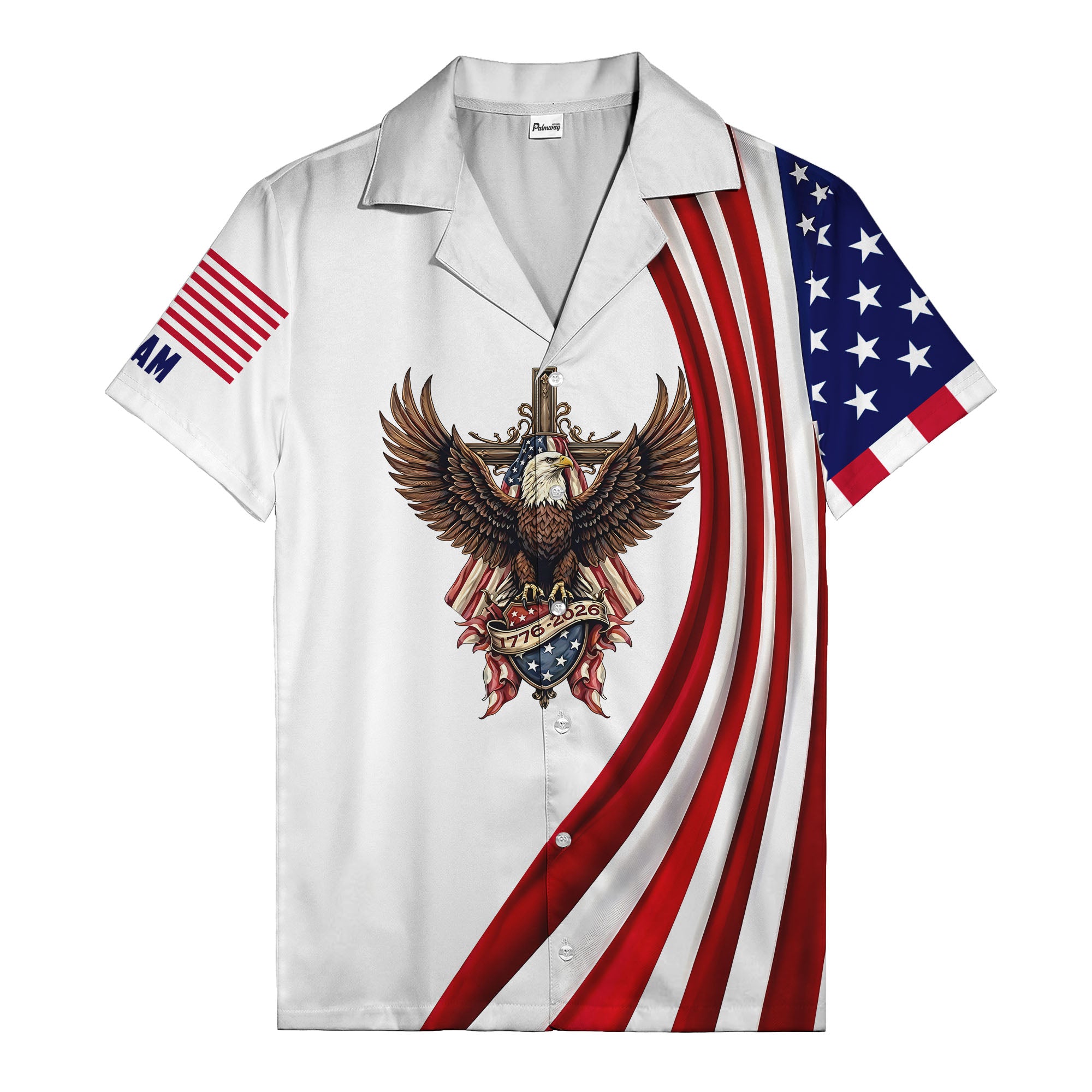 soaring stars and stripes eagle patriotic usa american flag hawaiian shirt for men