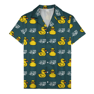 sunglassed rubber ducky parade custom logo hawaiian shirt