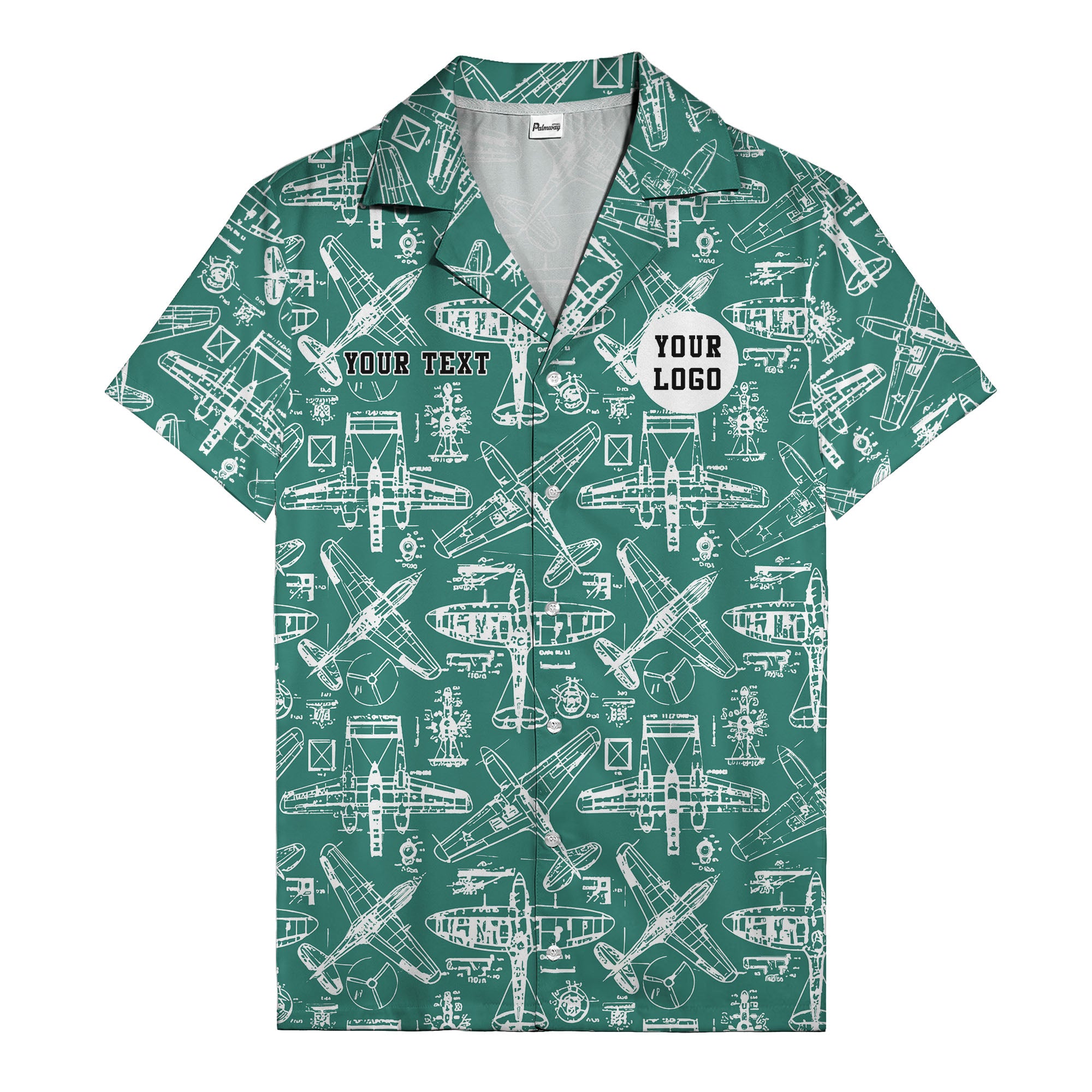 vintage airplane blueprint sketches propeller engine hawaiian shirt