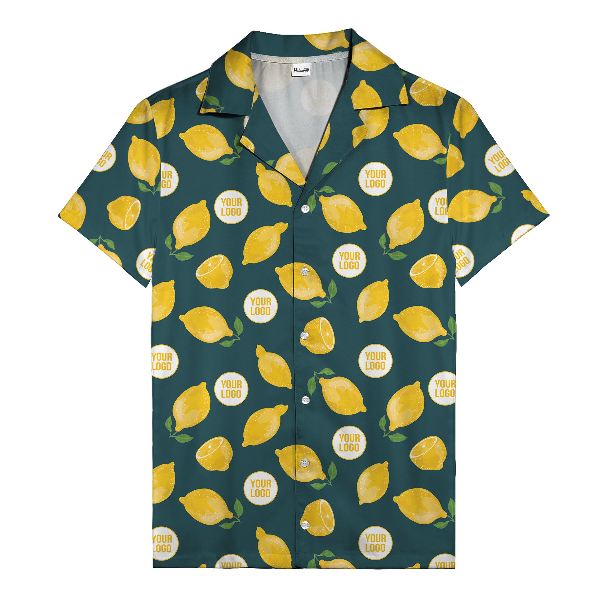 zesty lemon watercolor lemon slices & leaf hawaiian shirt