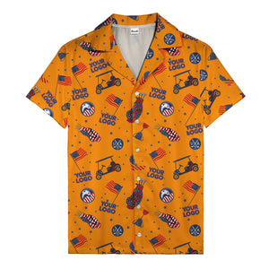 american golf flags bald eagles golf carts hawaiian shirt for men