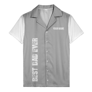 best dad ever vertical name personalized black graphic hawaiian shirt for men