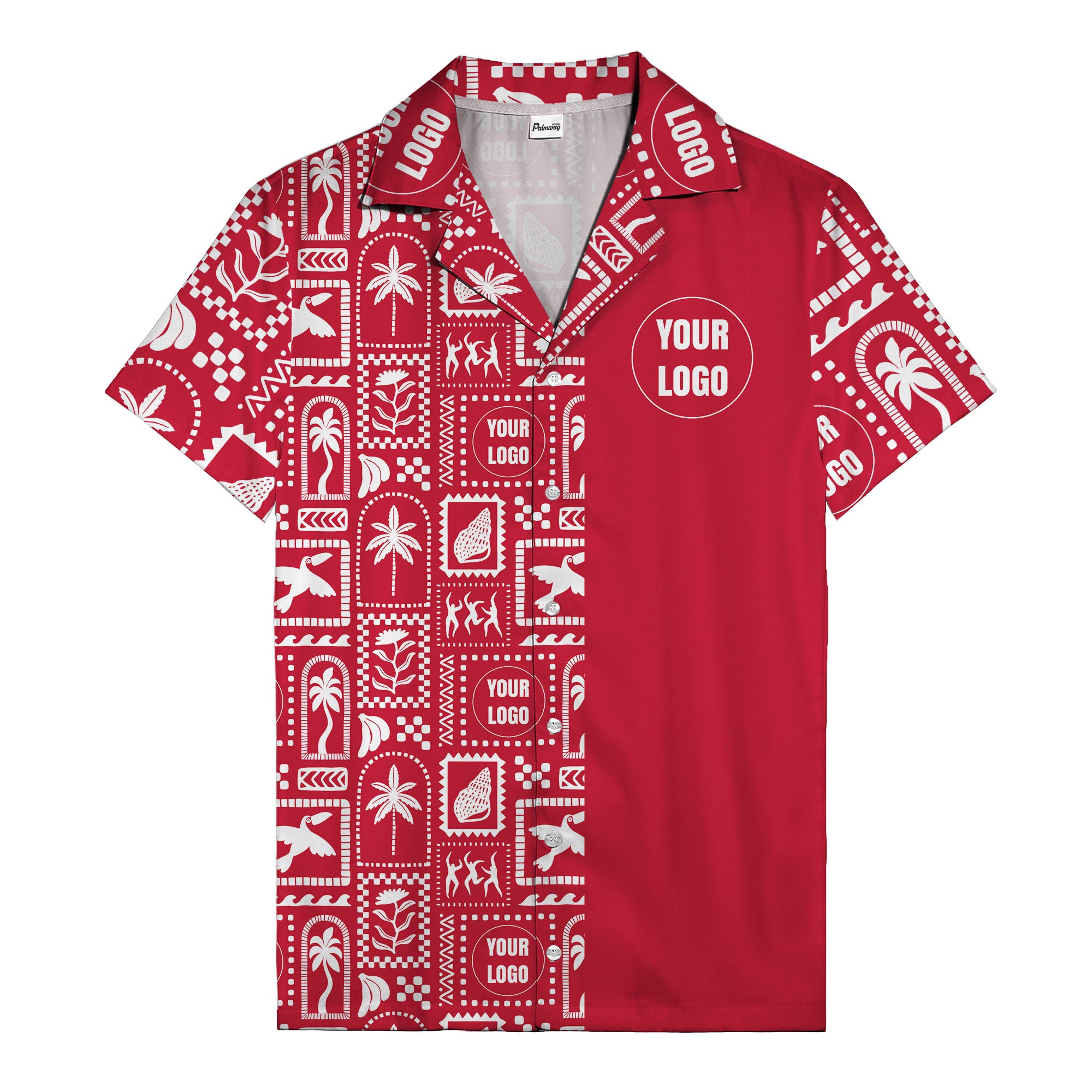black palm trees & toucans graphic hawaiian shirt for men