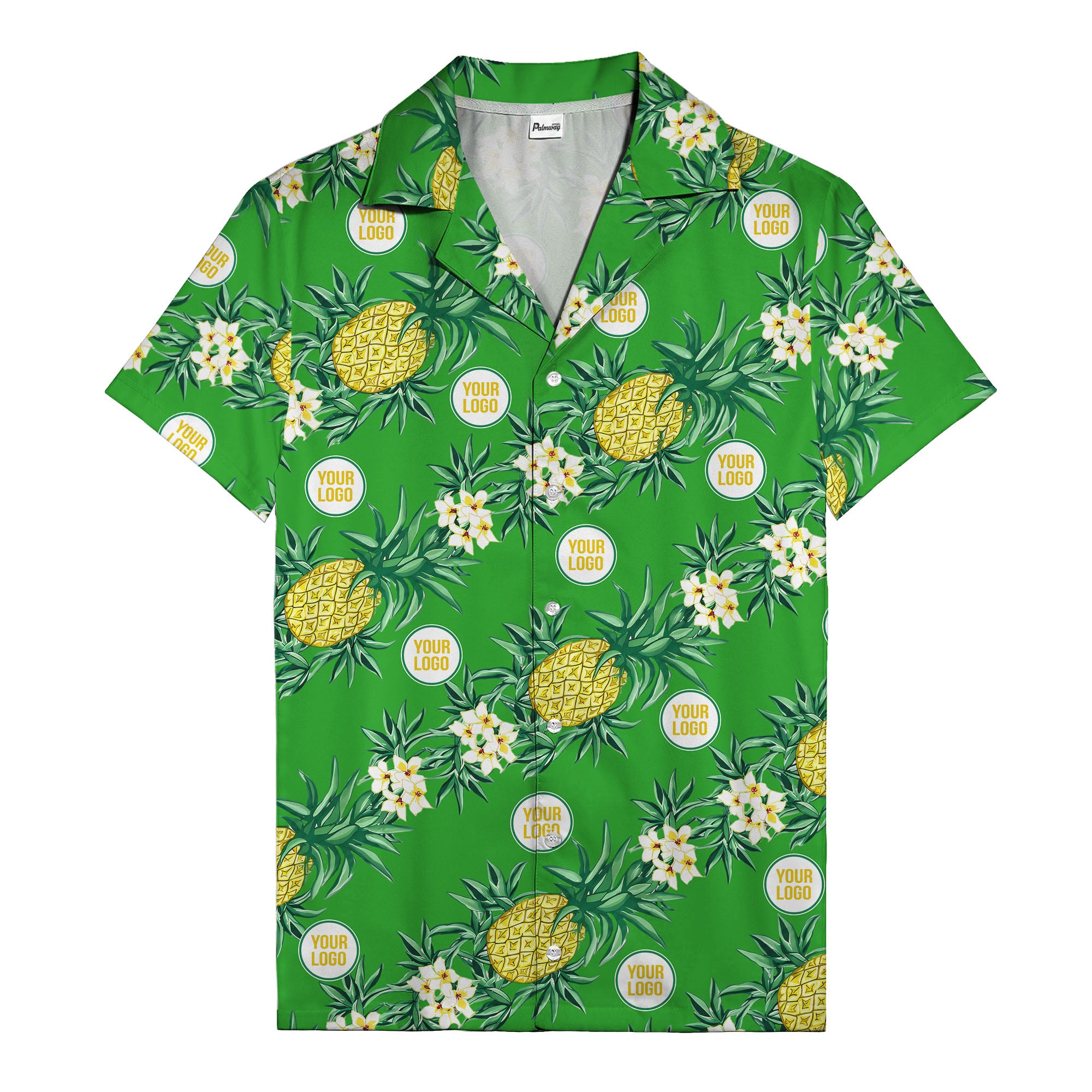 black pineapple & plumeria photographic all over hawaiian shirt