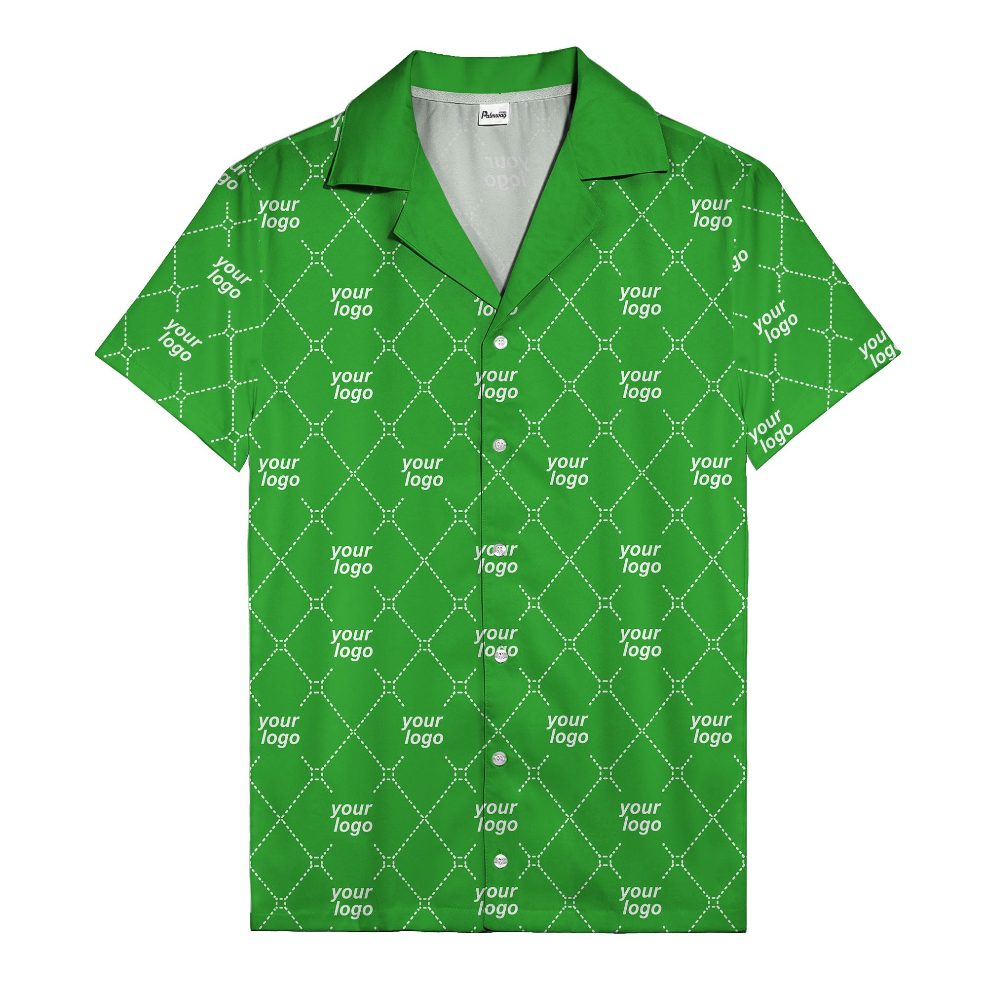 black & white quilted diamond custom logo hawaiian shirt