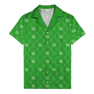 black & white quilted diamond custom logo hawaiian shirt