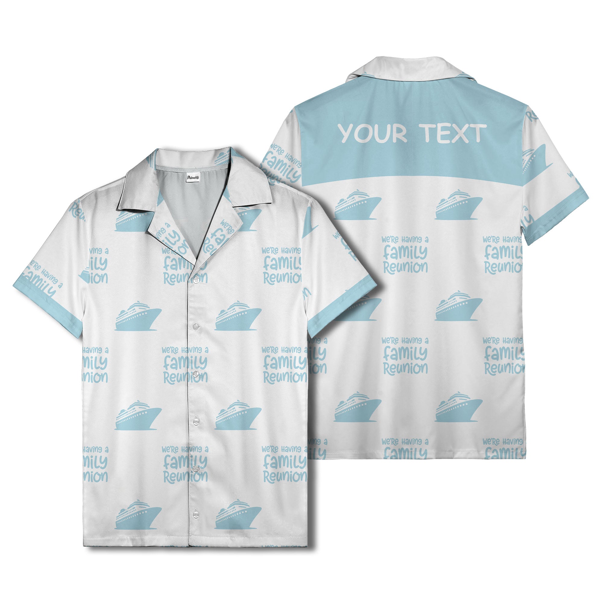 cruise ship silhouettes and family reunion text repeat hawaiian shirt