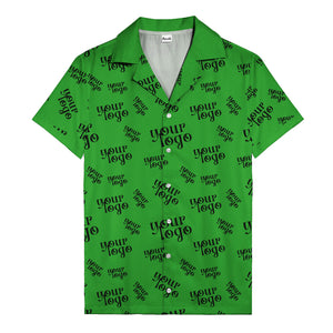 custom logo repeat typography hawaiian shirt for personalized style