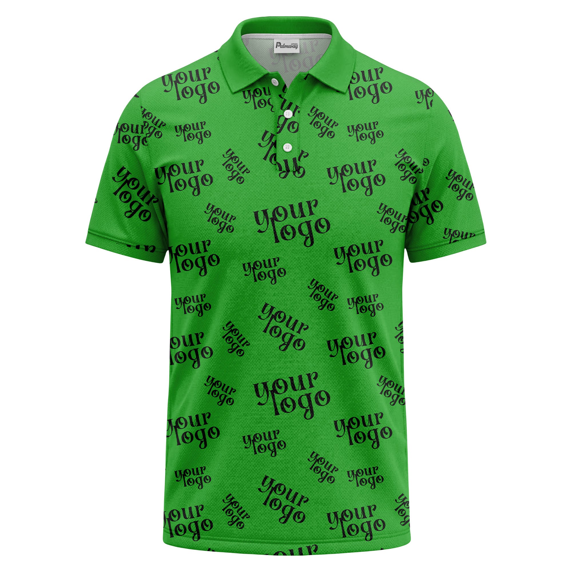 custom logo repeat typography minimalist polo shirt