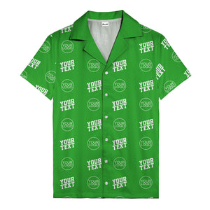 custom logo & text repeat pattern personalized hawaiian shirt