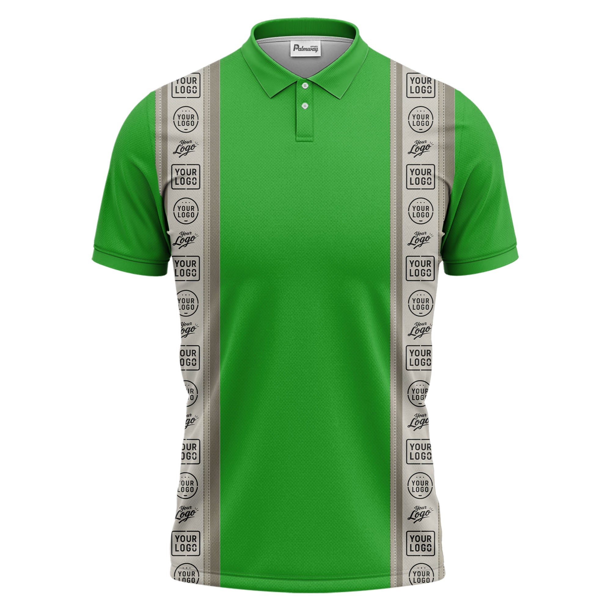 custom logo vertical stripe polo shirt for men - professional branding