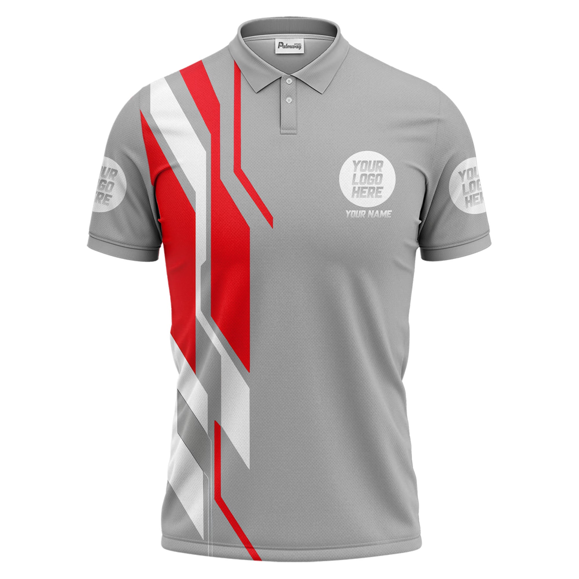 custom multi color geometric abstract modern men's performance polo shirt