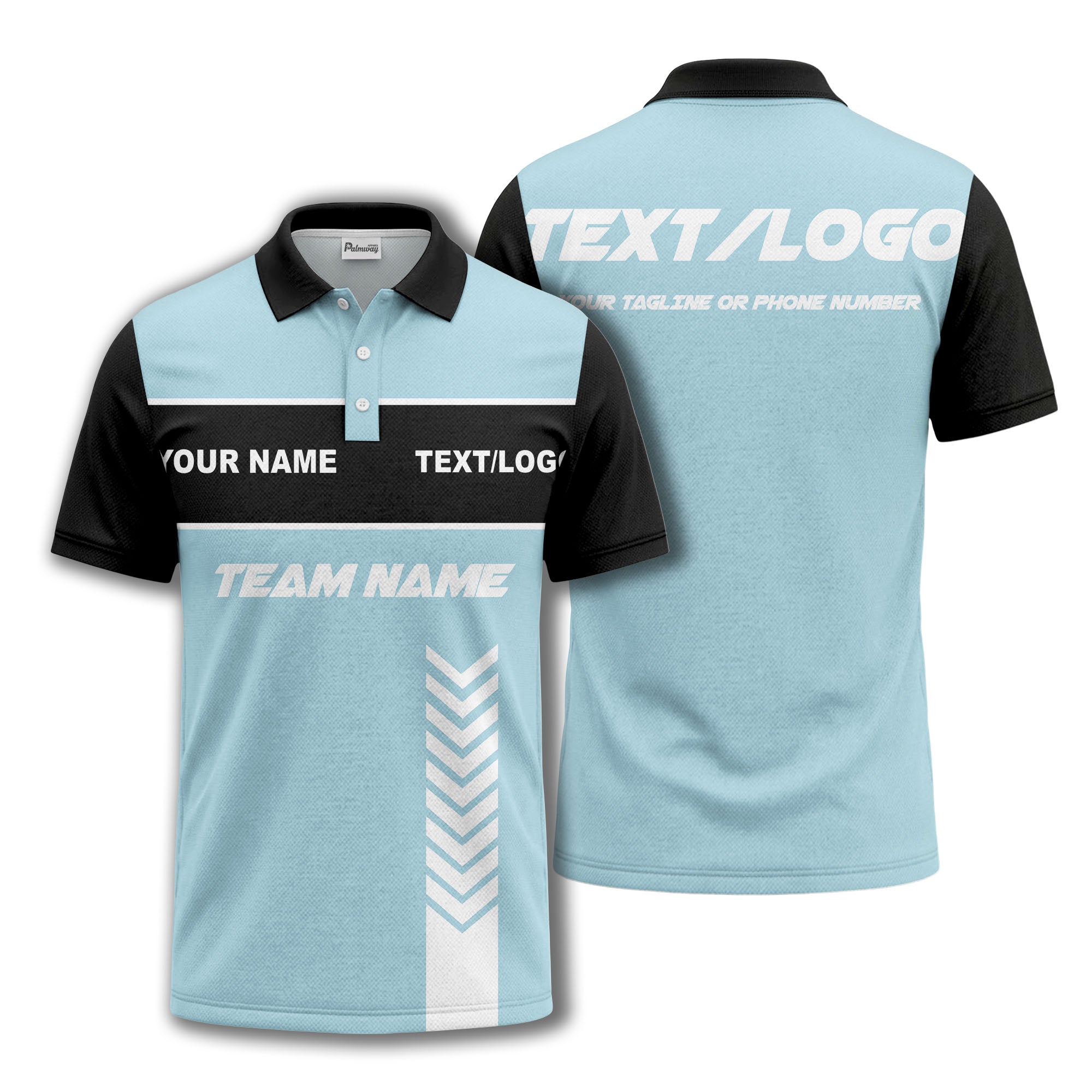 customizable team name chevron stripe polo shirt for men