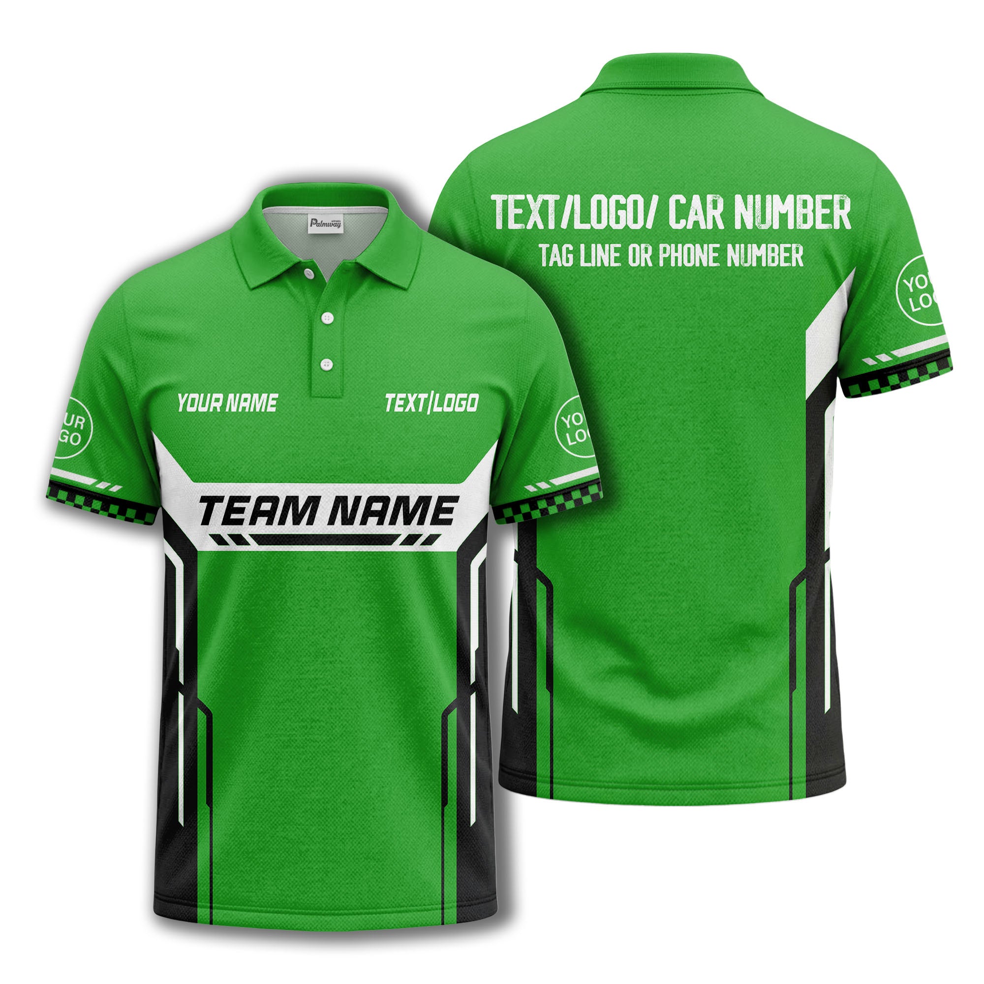 customizable team name geometric stripes polo shirt for men