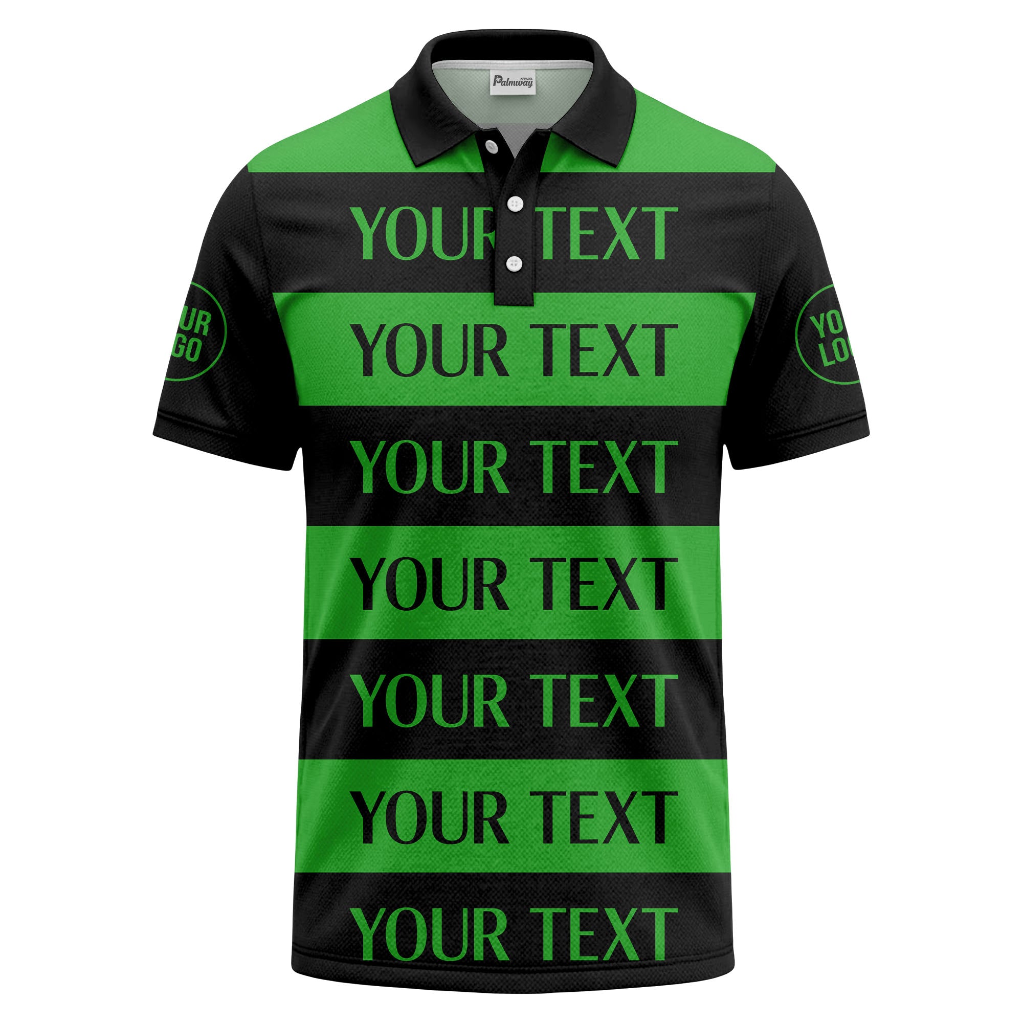 customizable text on bold horizontal stripes polo shirt