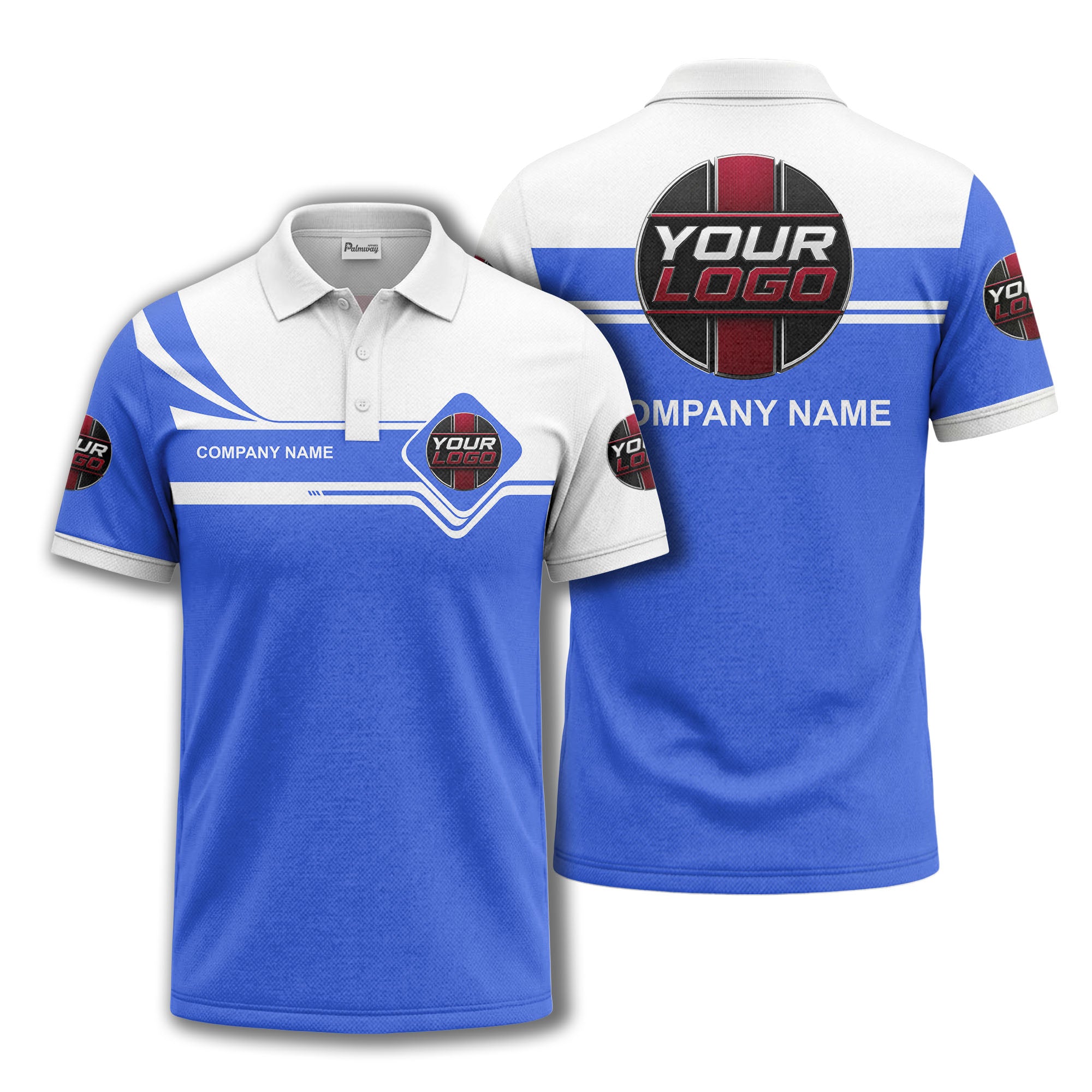 diamond stripe custom logo corporate polo shirt