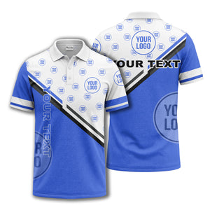 logo repeat diagonal stripe customizable polo shirt for teams