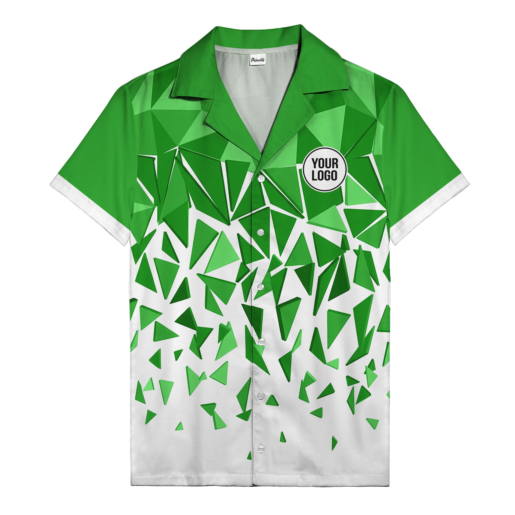 modern abstract triangular geometric hawaiian shirt for men