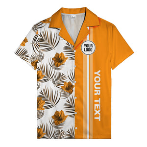 jet black monochrome tropical floral leaves hawaiian shirt for men