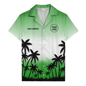 monochrome palm tree gradient silhouette hawaiian shirt for men