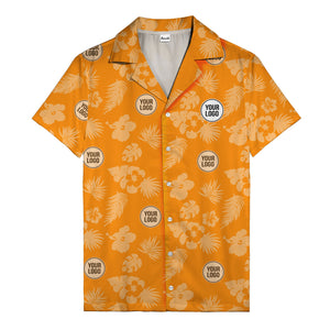 monochrome tropical flowers and leaves hawaiian shirt for men