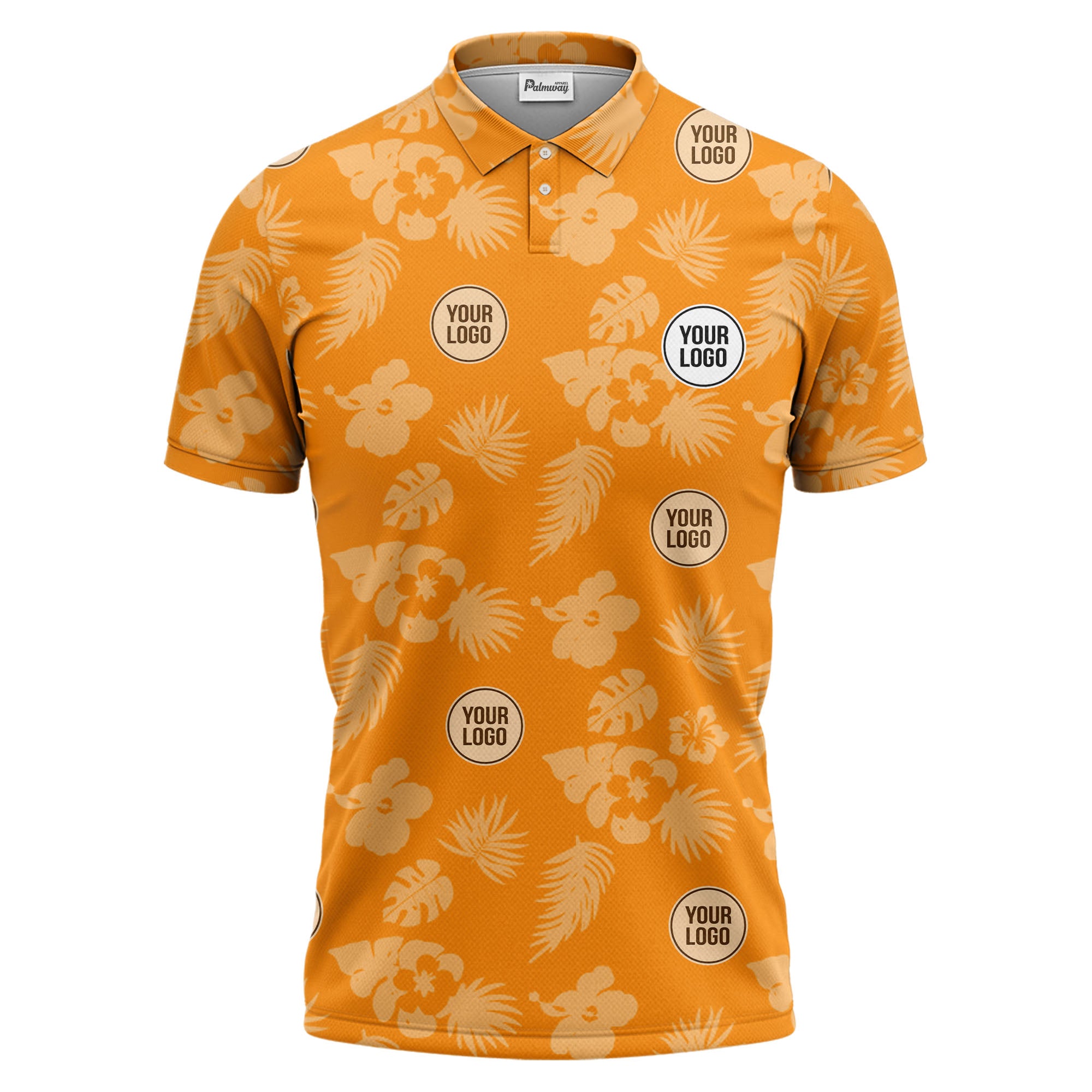 illustrated monochrome tropical flowers and leaves polo shirt for men