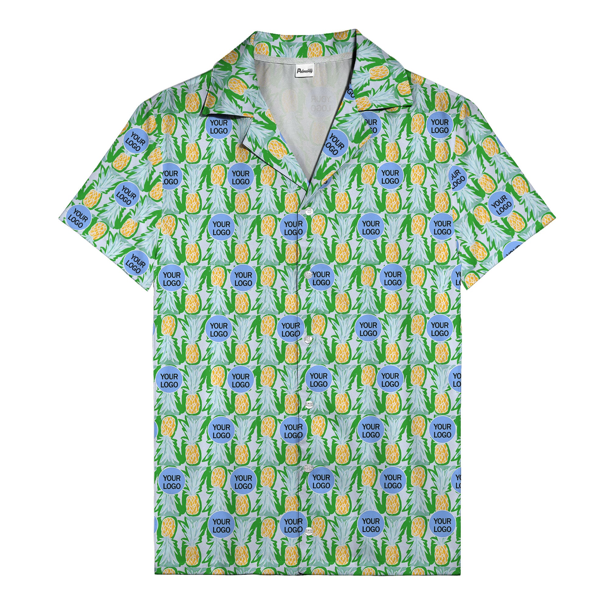 pineapple repeat & custom logo aloha hawaiian shirt