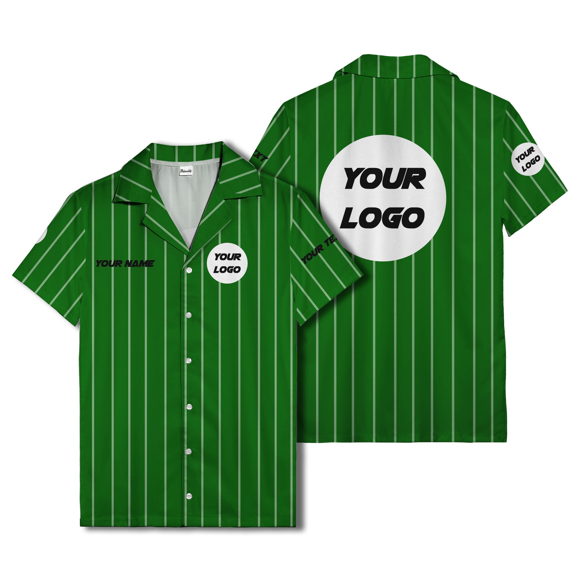 pinstripe baseball jersey hawaiian shirt with custom name & number